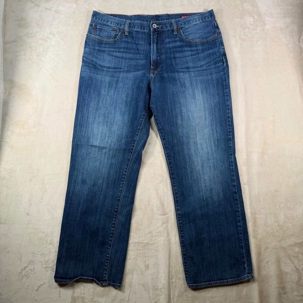 Lucky Brand‎ 361 Vintage Straight Jeans Mens 36x29 Blue Denim Dark Wash Stretch
